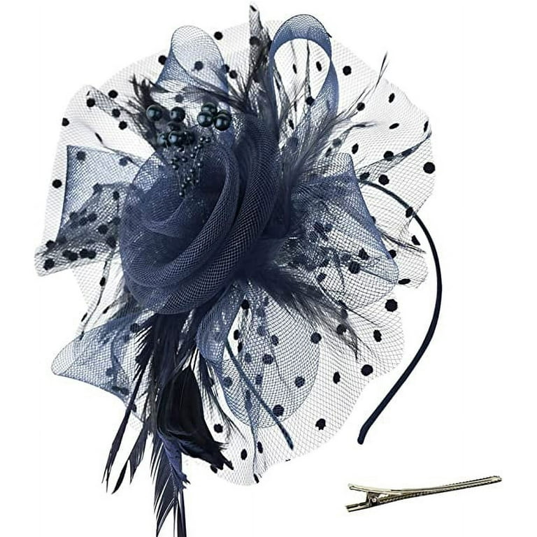 Sunjoy Tech Elegant Faux Feather Mesh Fascinator Hat with  display picture 1