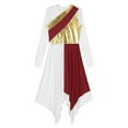 thumbnail image 5 of Alvivi Womens Long Sleeve Metallic Liturgical Praise Dance Dress Church Worship Lyrical Costume Burgundy&White M, 5 of 7