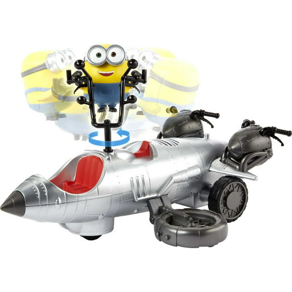 Minions Wild Rider RC Vehicle with Bob Action Figure (4-inch), Sounds & Spinning Action