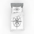 thumbnail image 2 of Ambesonne Compass Bedding Set 4 Pcs, Windrose Directions, Queen, Black White, 2 of 3