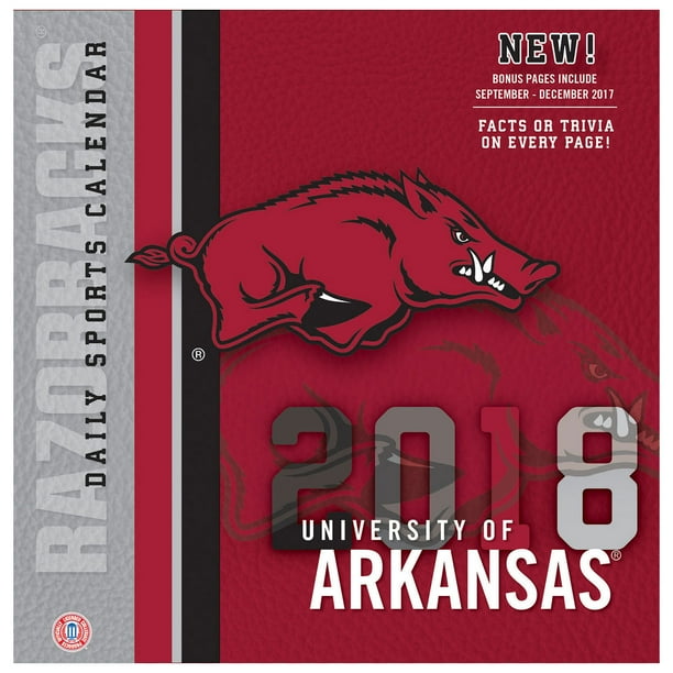 TURNER SPORTS, Arkansas Razorbacks 2018 22x17 Desk Calendar Walmart