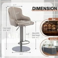 thumbnail image 4 of Aulife Bar Stools Adjustable Stainless Steel Swivel Barstools Modern Faux Leather Upholstered Bar Chair with Back&Footrest for Bar Kitchen Counter Grey 1PC, 4 of 7