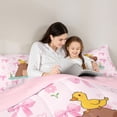thumbnail image 4 of Erosebridal Cute Capybara Duck Twin Bedding Sets 7-Piece For Teens,Dreamy Bow Flowers Bedding Comforter Set For Kids Boy Girls,Pink Reversible, 4 of 6