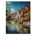 thumbnail image 3 of Designart "Wanderlust by the River in Germany" Germany Print on Natural Pine Wood, 3 of 5