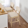 thumbnail image 4 of Best Choice Products Set of 2 Counter-Height Bar Stools, Armless W/Upholstered Seat Cushion & Backrest - Oak / Cream, 4 of 9