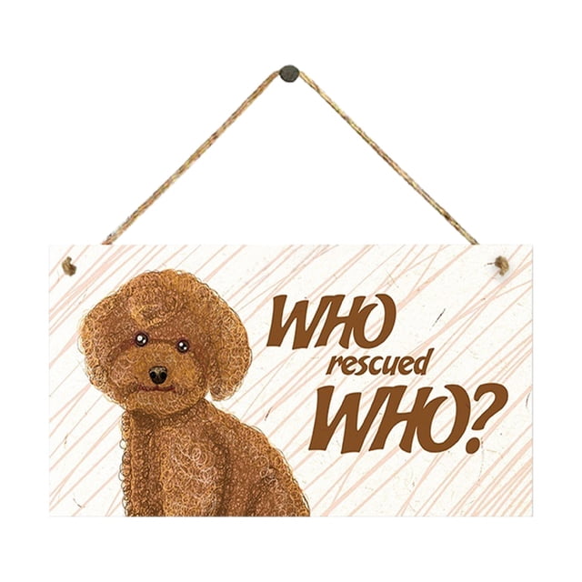 Wooden Sign Dog Tag Rectangular Wood Decoration Pet Slogan Pendant Decoration