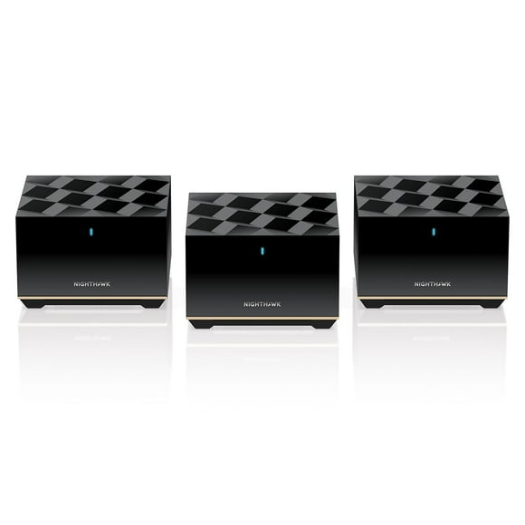 NETGEAR Nighthawk Tri-Band Whole Home Mesh WiFi 6E System (MK93S) - Enrutador + 2 extensores de satélite - Velocidad de 5,7 Gbps - Cobertura de hasta 7500 pies cuadrados, 100 dispositivos - Incluye ar