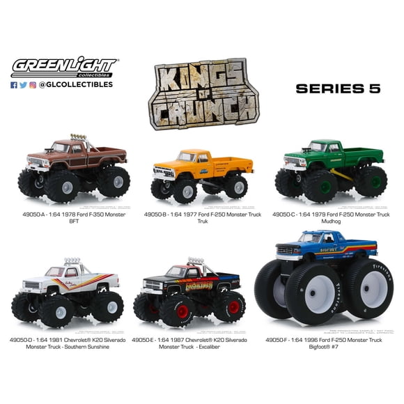 GreenLight 1:64 Kings of Crunch Monster Trucks Die-Cast Vehicles Series 5