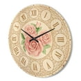 thumbnail image 3 of Designart 'Three Pink Roses Shabby Chic Vintage ' Modern Wood Wall Clock, 3 of 5
