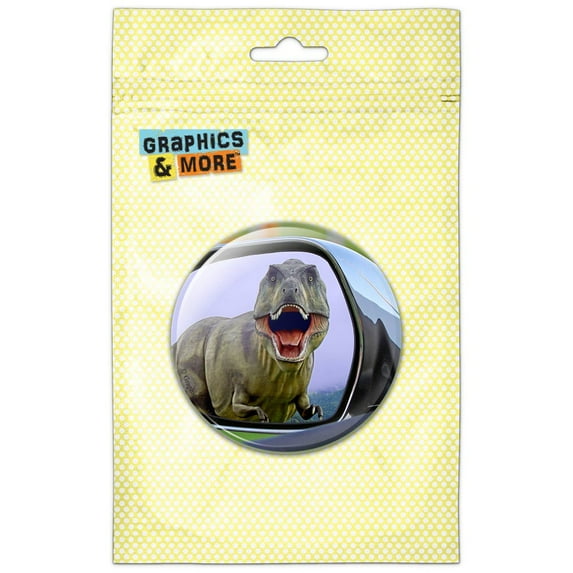 Tyrannosaurus Rex T-Rex in Rear View Mirror Refrigerator Button Magnet