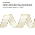 thumbnail image 3 of Unique Bargains 1 Inch 25 Yard Wide Satin Ribbon with Gold Edges Grosgrain Fabric Ribbon for Gift Wrapping, Cream White, 3 of 7