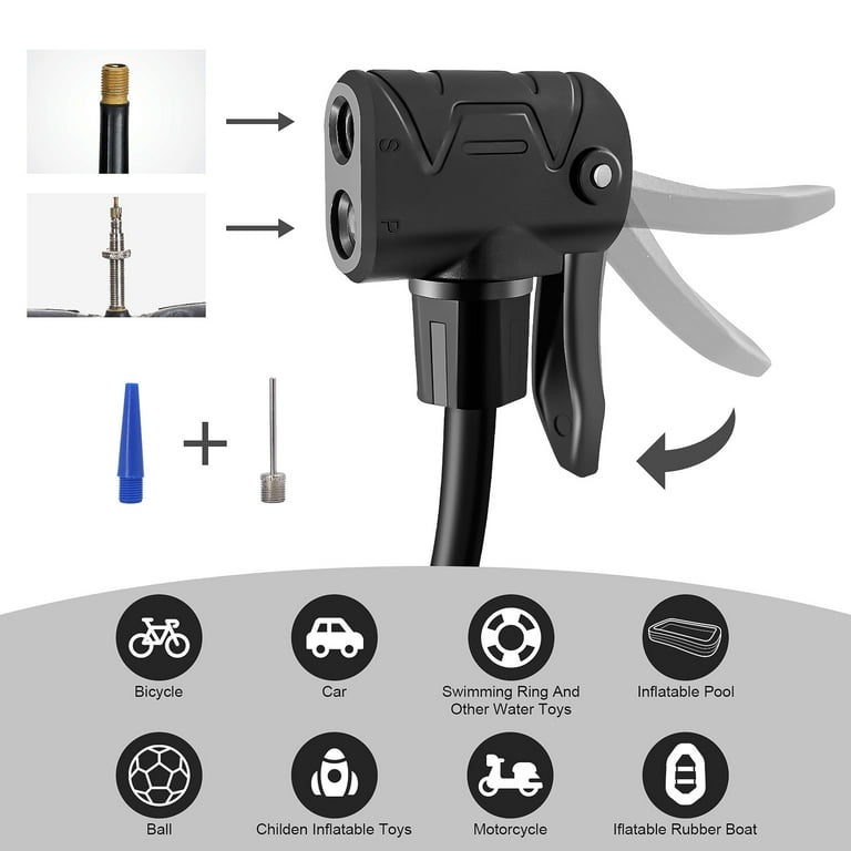 YOLETO Bike Air Pump with 160 Psl Gauge Bicycle Tire Pump with Presta Schrader Valves Foot Activated Mini Floor Bicycle Pump for Balls Toys