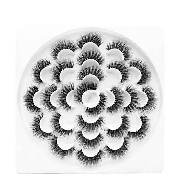 Pestañas de visón HUOGUO, 13 pares, más gruesas y largas con receptáculo