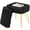 Rectangular-black/Golden, variant on Velvet Vanity Stool Footrests, Round Ottoman Vanity Chairs with Anti-Slip Feet, Dressing Table Seat Foot Stool with Black Legs, Furry Padded Seat Side Table for Makeup Bedroom(White, Golden)