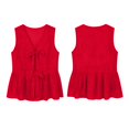 thumbnail image 4 of Tsesme Women's Front Tie Tank Tops, Eyelet Embroidered V Neck Shirts, Sleeveless Ruffled Hem Summer Vacation Blouses S, 4 of 8