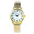 thumbnail image 3 of 2Tone Medium Size Face Easy to Read Geneva Stretch Band Watch, 3 of 4
