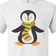 thumbnail image 4 of Inktastic Cute Penguin, Penguin With Striped Scarf T-Shirt, 4 of 5