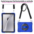 thumbnail image 6 of 3-in-1 Tablet Case for Samsung Tab A9+ 11 inch(2023), 360° rotating stand, cool anti-slip texture, shock and drop resistant, all-inclusive silicone case, 6 of 8