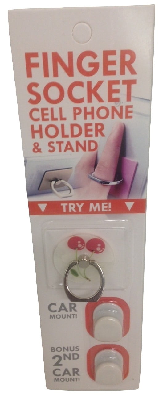 Decorative Cherries Design Cell Phone Ring Holder & Stand with Car Mounts Compatible with All Mobile Devices