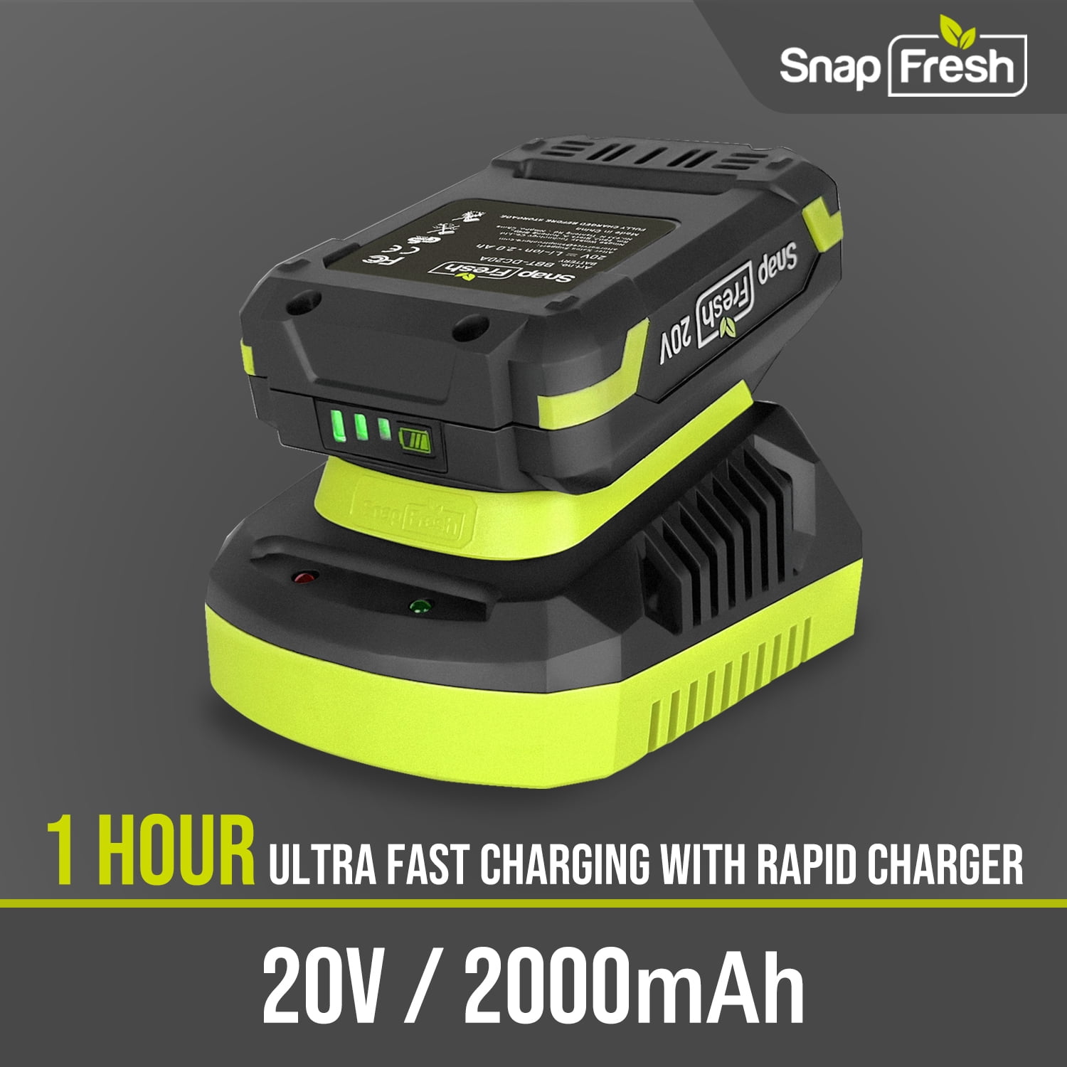 Cordless Leaf Blower - SnapFresh 140 MPH Leaf Blower with Battery & Charger, 2 Section Tubes, Free Control Speed,Lightweight