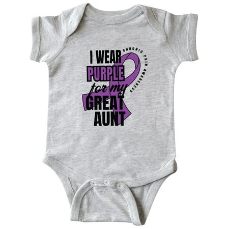 

Inktastic Chronic Pain I Wear Purple For My Great Aunt Gift Baby Boy or Baby Girl Bodysuit
