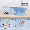 thumbnail image 4 of TECH CIRCLE For Galaxy A52 Case,360 Rotatable Marble Pattern Shiny Ring Holder Kickstand Soft TPU Girls Women Case Shockproof Protective Phone Case for Samsung Galaxy A52 4G/5G 6.5" 2021,Blue, 4 of 6
