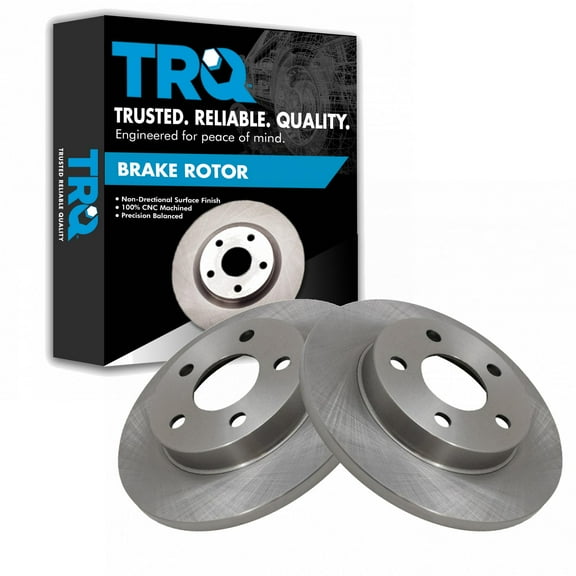 TRQ Rear Brake Rotors Set Vented Fits Select 1993-2007 Ford Taurus 1993-2002 Lincoln Continental 1993-2005 Mercury Sable
