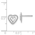 thumbnail image 2 of 14K White Gold Heart Earrings, 2 of 2