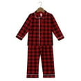 thumbnail image 2 of Otqutp 0-10 Years Kids Boys Girls Pajamas Set Toddler Button-Down Plaid Long Sleeve T-Shirt Top + Pants 2PCS Christmas Outfits Clothes(Red-a,5-6 Years), 2 of 9