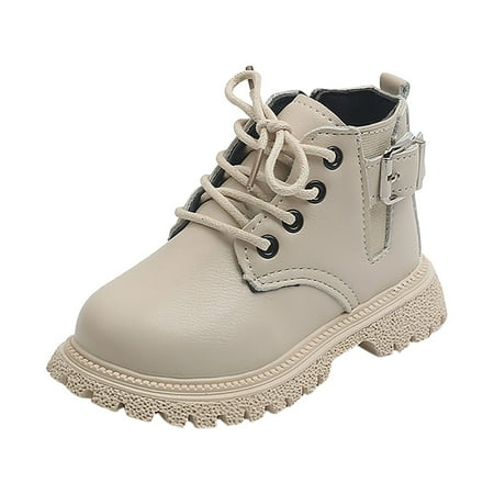 

Winter Boots For Little Boys Girls Clearance Sale Toddler Shoes Girls British Style Fashion Lacein Hasp Non Slip Keep Warm Comfortable Boots 9.5 M