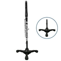 GOOHOCHY Portable Flute Stand Bracket Clarinet Stand Folding Tripod Holder Stand (Black)