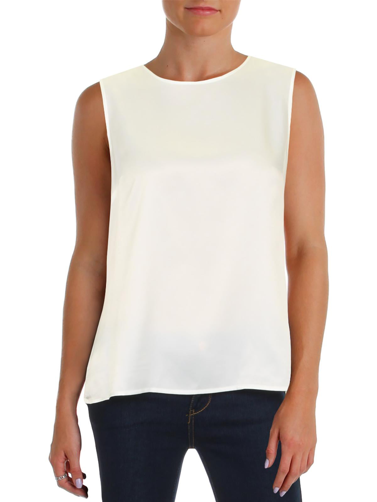 Kasper Womens Satin Sleeveless Blouse Ivory XL - Walmart.com