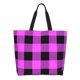 thumbnail image 1 of Balery Purple Black Buffalo Plaid Bolsa Tote Estilo Estético con Cremalleras, Bolsa de Hombro, Bolsa de Compras Grande y Plegable, 1 of 8