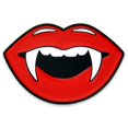 thumbnail image 3 of PinMart Vampire Lips with Fangs Halloween Enamel Lapel Pin, 3 of 4