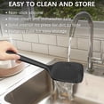 thumbnail image 6 of 2 Pack Silicone Spatula Set, High Heat Resistant, BPA Free Kitchen Spatula, Solid & Slotted Turner for Non-Stick Pans, Sautéing, and Flipping (2, PureBlack), 6 of 6