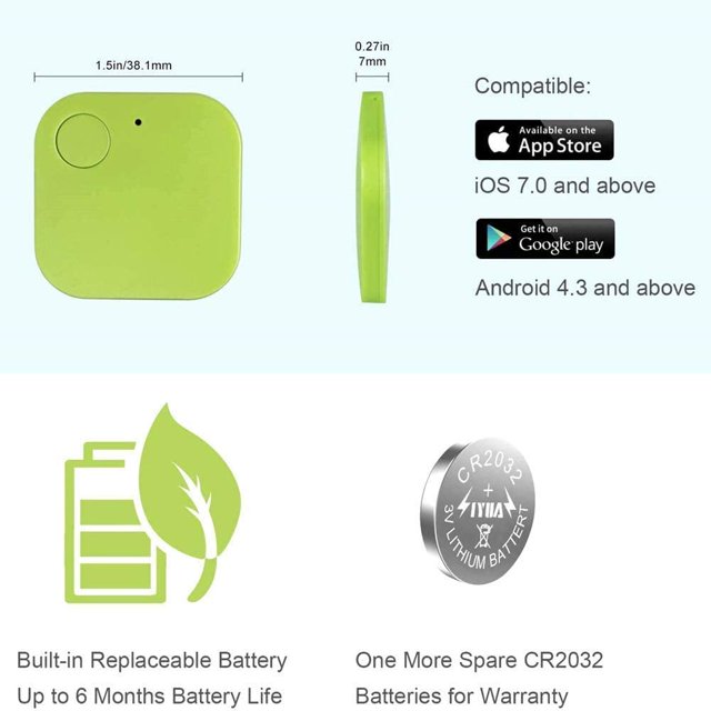 Paquete de 4 buscadores de llaves Bluetooth inteligentes, localizador de seguimiento GPS, dispositivo de seguimiento antipérdida, compatible con iOS y Android para llaves, mascotas, teléfono, billetera, equipaje, ni?os y más LingWen 8390615929769