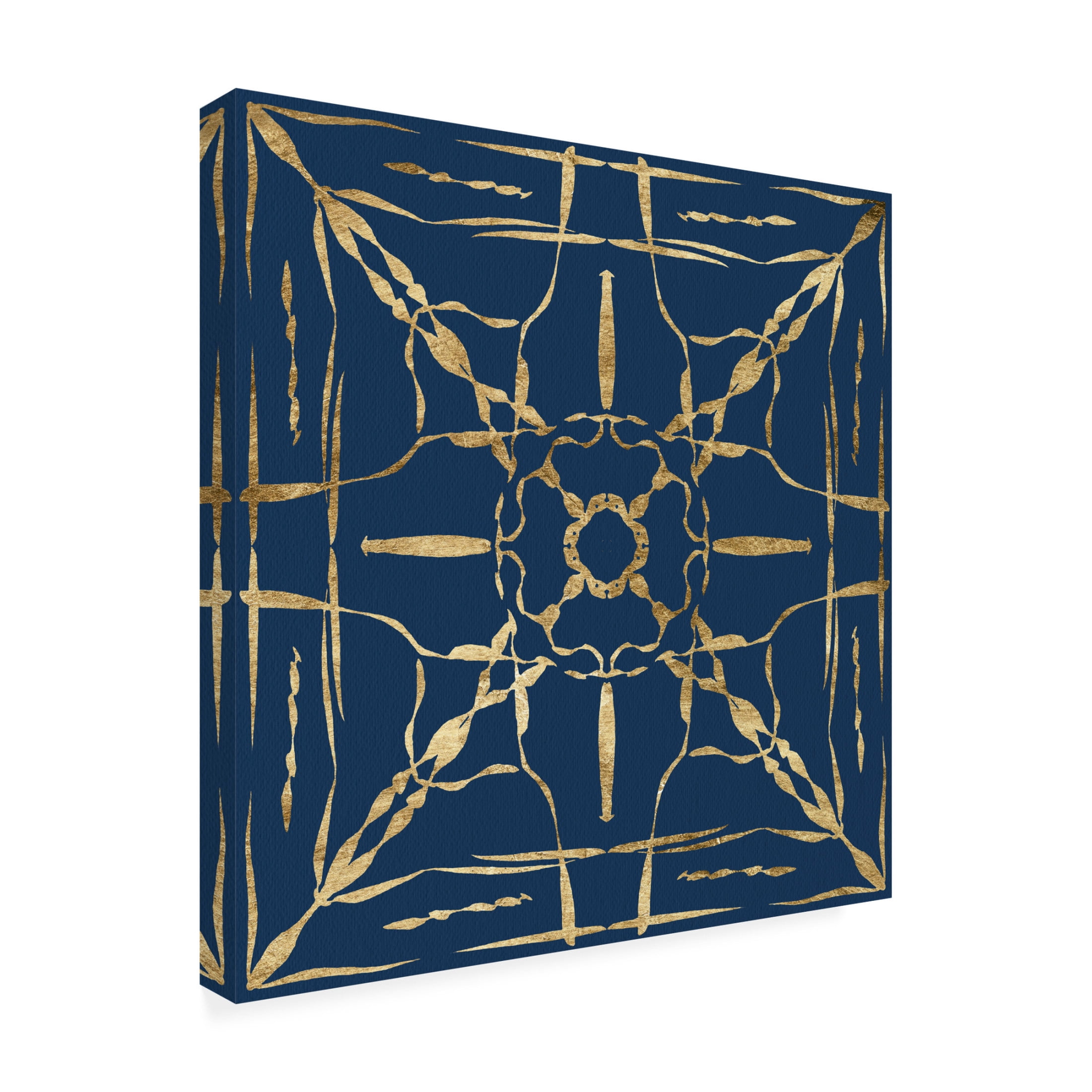 Trademark Fine Art Alonzo Saunders Motif on Blue IV Canvas Wall Art