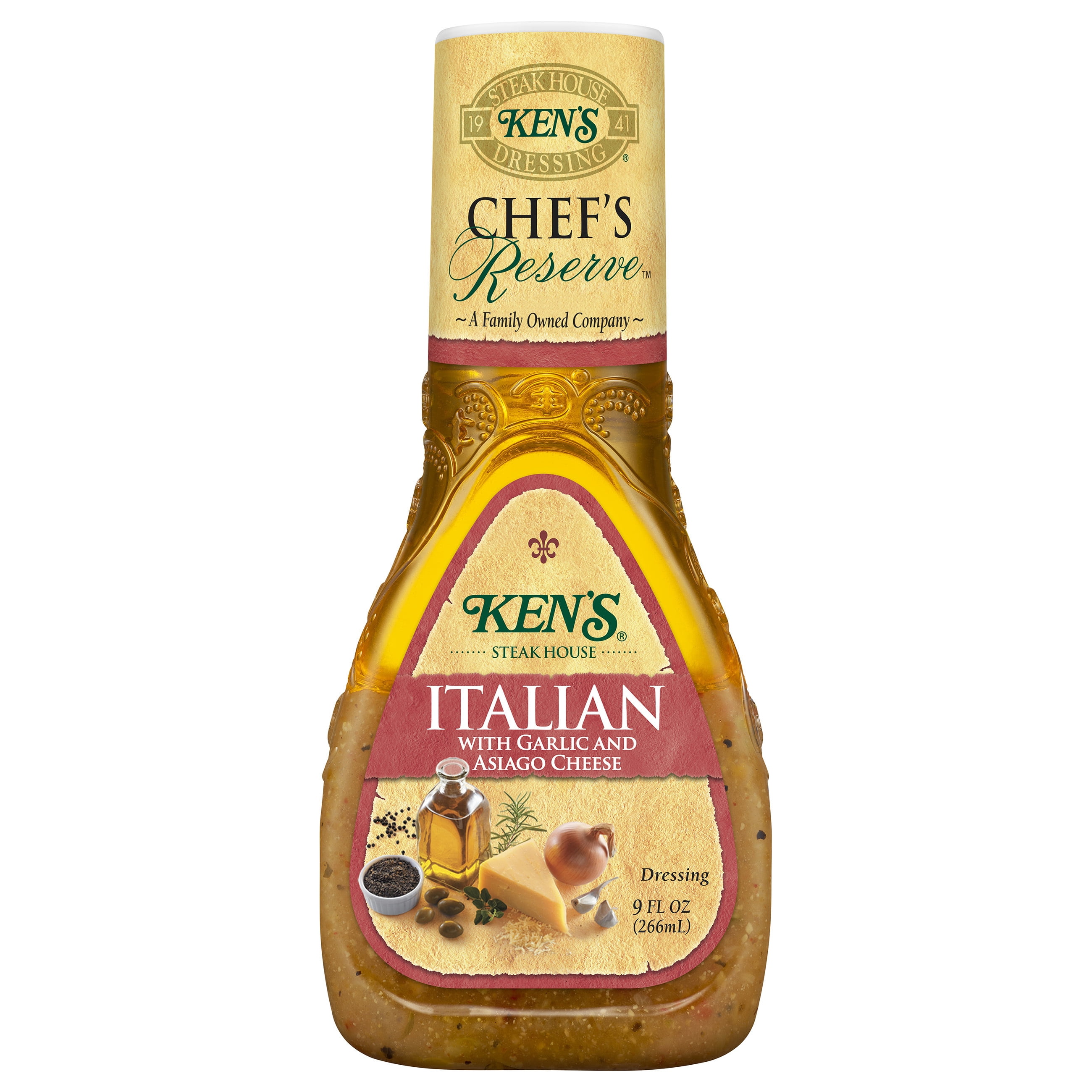 Ken's Steak House Chef's Reserve Italian with Garlic and Asiago Cheese Dressing 9 fl oz