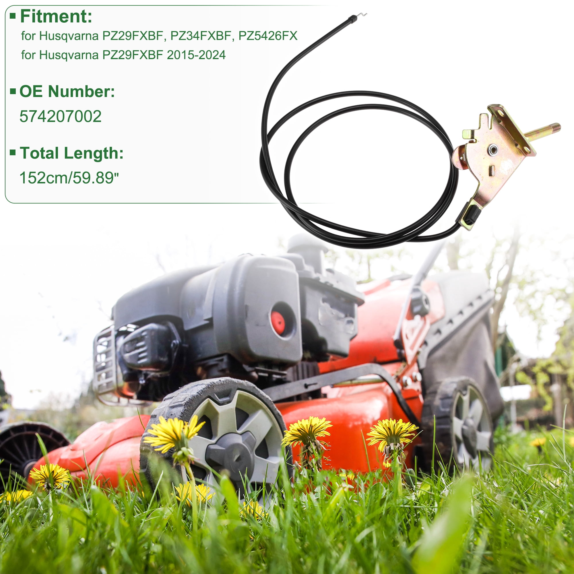 Unique Bargains Lawn Mower Throttle Cable Replacement for Husqvarna PZ29FXBF Models
