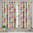 thumbnail image 2 of Ambesonne Tea Party Valance & Curtain, Colorful Cup Design, 55"x24", Multicolor, 2 of 6