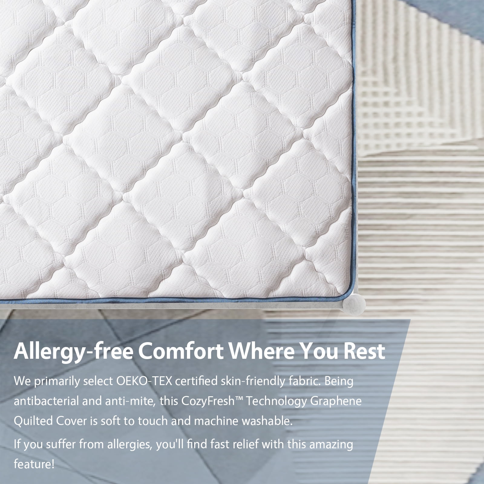 Queen Mattress, 9" Gel Memory Foam Mattress with Removable Cover Mattress in a Box Medium Firm Mattress