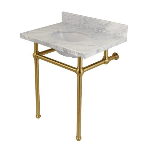 Kingston Brass Templeton Carrara Marble Rectangular Console Sinks