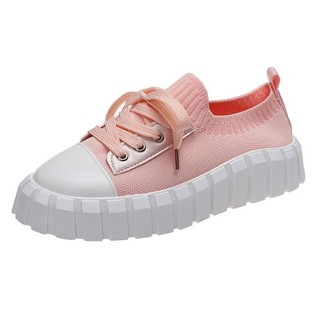 

Fashionable Women s Board Shoes Mesh Low Top Casual Shoes Lace Up Breathable Comfortable Muffin Shoes