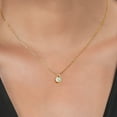 thumbnail image 4 of Gem Stone King 18K Yellow Gold Plated Silver White Simulated Opal Teardrop Pendant Necklace for Women (0.50 Cttw, Gemstone October Birthstone, Round Cabochon 5MM, with 18 inch Silver Chain), 4 of 4
