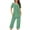 Green, variant on Cavosen 2 Piece Sets for Women Going out with Pocket Button Pajamas Outfits Sets Capris Short Sleeve V-Neck Sleepshirts Sleepwear Pleated Solid Nightwear Soft Homewear Fall