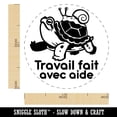 thumbnail image 2 of Travail Fait Avec Aide Work Done With Help Turtle Snail Self-Inking Rubber Stamp for Stamping Ink Stamper Crafting Planners - 1 inch Medium - Purple Ink, 2 of 7