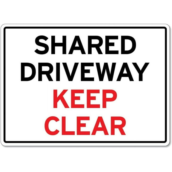 Shared Driveway Keep Clear Sign Traffic and Parking Parking Signs Driveway Parking Metal Tin Sign Caution Danger Safety Security Warning Notice Signs