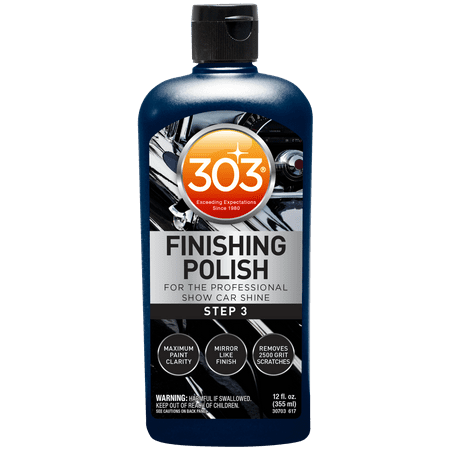 303 Finishing Polish For The Professional Show Car Shine - Maximum Paint Clarity - Mirror Like Finish - Removes 2500 Grit Scratches (Step 3), 12 fl. oz. (30703)