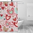 thumbnail image 3 of DouZhe Multicolored Hearts Pink Pattern Shower Curtain, Waterproof Bath Curtains for Bathroom Decorations, 72 x 72 inches, 3 of 7