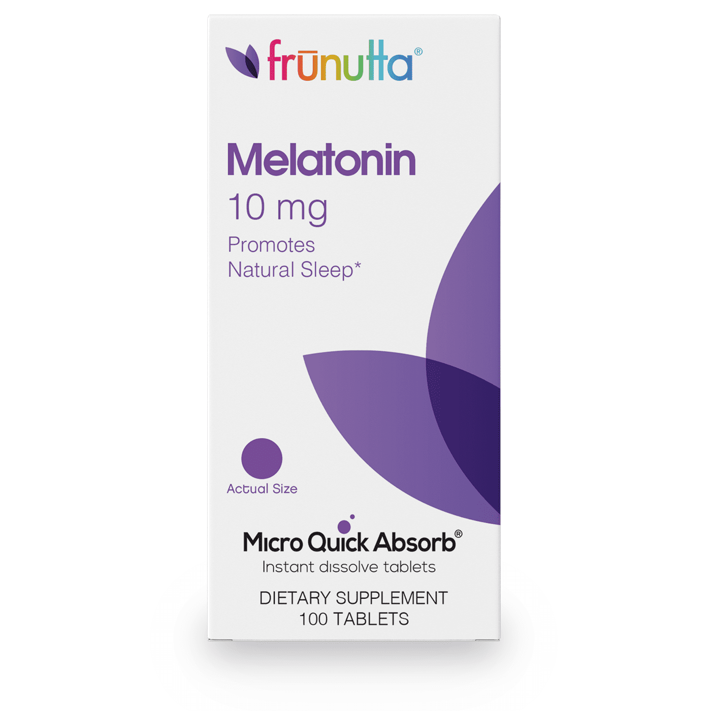 Frunutta Instant Dissolvable Melatonin Tablets, 10 mg, 100 Tablets, 3 Month Supply